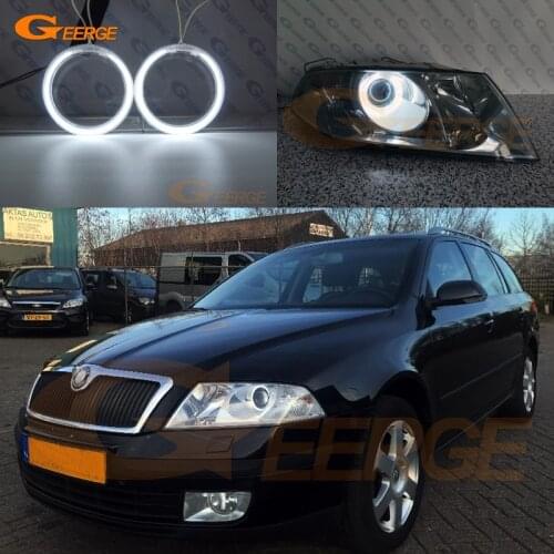 For SKODA OCTAVIA MK2 PRE FACELIFT 2004-2008 Projector headlight Excellent Ultra bright CCFL Angel Eyes Halo Rings kit Day Light