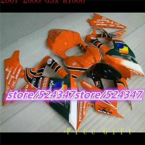 Hey-Hey-Hot sales GSX - R1000 K7 07, 08 GSX R1000 movement fairing kit K7 07-08 turquoise black sport bike cheap at 3 o 'clock