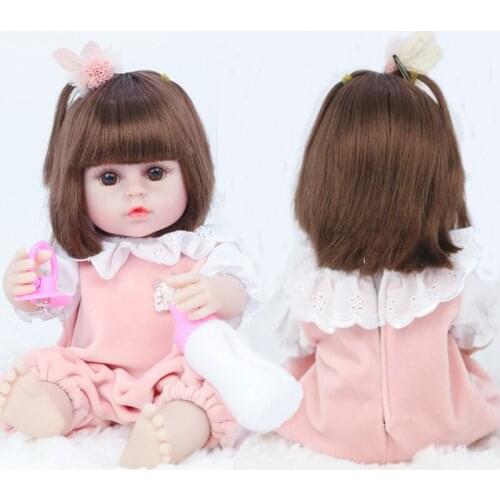 JINGXIN Princess 40cm Reborn Baby Doll Full Silicone Drinking Pee Toys Bath Play Dolls No Function Newborn Waterproof Girl Toy
