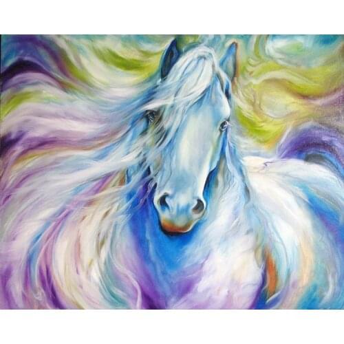 Dream Horse Oil Painting On Canvas Abstract White Horse Oil Painting For Bed Room Decor Beautiful Horse Animal Painting Decor