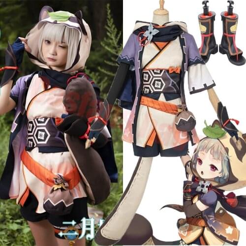 Game Genshin Impact Sayu Cosplay Costume Shoes Wigs Cosplay Anime Game Sayu Kimono Women Lolita Dress Party Halloween Costume