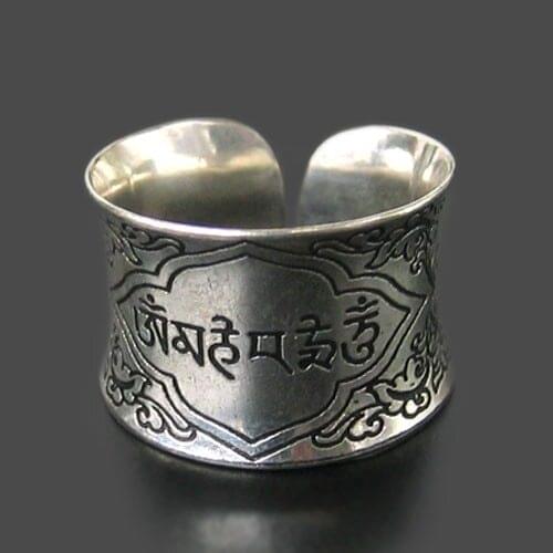 10PCS Tibetan Jewelry Copper Six Words Mantras RingS OM MA NI PAD ME HUM