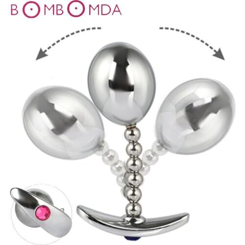 Swing Metal Anal Balls Glass Anal Bead Butt Vaginal Dildo Plug Sex Toys for Woman Erotic Adult Products Prostate Massage For Men