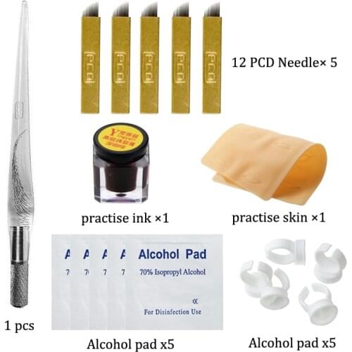 Microblading Eyebrow Tattoo Practice Kit Tattoo Pen Tattoo Needles Practice Skin Practice Ink Permanent Makeup Tattoo Supplies