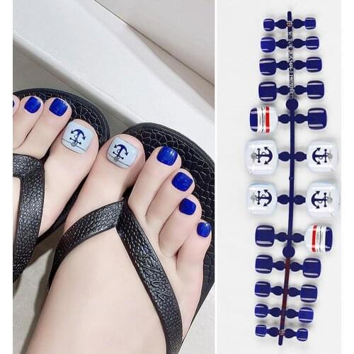 1 Sheet Full Cover Toenail Fake Sticker Finished Applique Adhesion Nail Polish Strips Toe Nail Decals False Nail Design Manicure