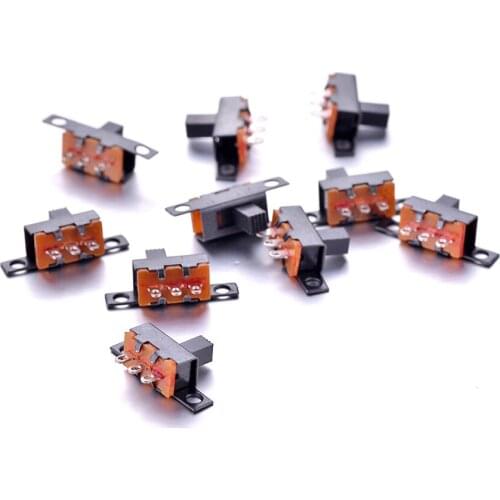 New 10pcs/set Slide Switch SPDT 1P2T 2 Position 3 Pin PCB Panel Vertical Slide Switch For Instrument Panels Digital Products