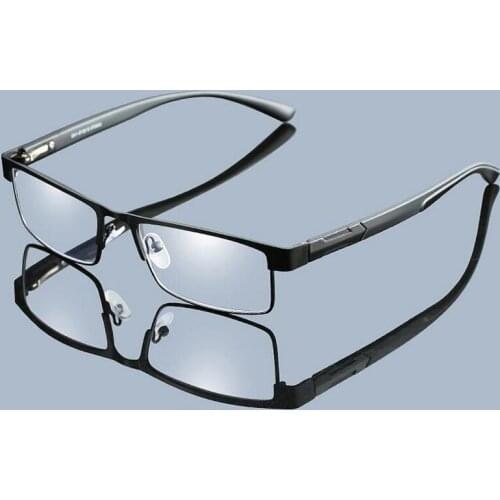 High Quality Men Titanium alloy Eyeglasses Non spherical full metal Coated lens reading glasses+1.0 +1.5 +2.0 +2.5 +3.0 +3.5+4.0