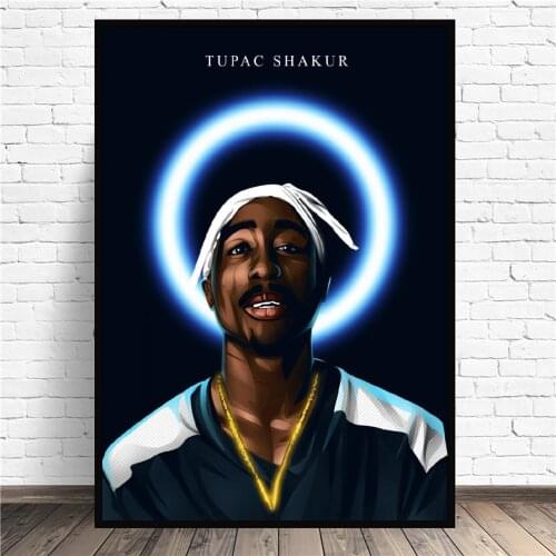 Frame Tupac Shakur Music Rapper Canvas Wall Art Print Modern Poster Wall Pictures Living Room home Decor