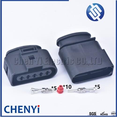 1 set 5 Pin 3.5mm 1J0973725 Auto Ignition Coil Plug Sensor Connector Waterproof Female or male Sockets 4D0973725 For VW Audi