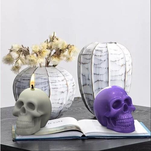 Skull Silicone Candle Mold for Handmade Home Desktop Decoration Gypsum Epoxy Resin Aromatherapy Candle Silicone Mould