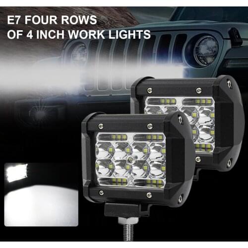 4" 7" LED 60W Off Road Lights Light Bar Square Flood Light Fog Light Driving LED Work Light Waterproof for Boat Tractor Truck