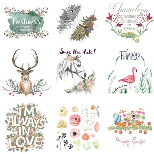 Iron-on Transfers for Clothing Patches for Clothes Thermal Stickers Diy Flower Patch Fusible Transfer Vinyl Adhesive Stripe A