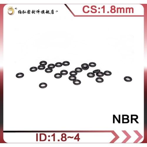 Nitrile Rubber O-Ring 50PCS/lot Black NBR Sealing CS1.8mm ID1.8/2/2.24/2.5/2.8/3.15/3.55/3.75/4mm O-Ring Seal Gasket Ring