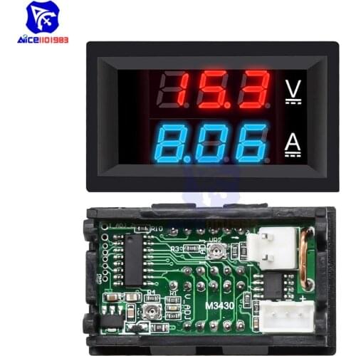 Diymore DC 0-100V/7 -110V 0-10A Voltmeter Ammeter 0.28" Dual LED Digital Display Gauge Voltage Current Tester Detector with Wire