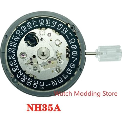 High Quality Watch Parts NH35/NH35A Black Date Wheel Disc Automatic Movement with Stem Date At 3
