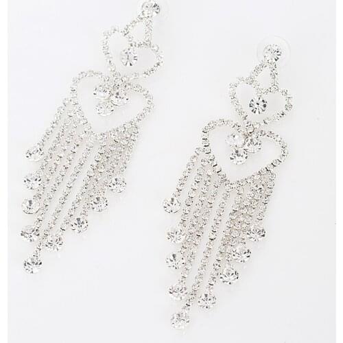 YFJEWE High Quality Long Tassel Crystal Drop Earrings For Women Accessories Jewelry Wedding Earrings #E074
