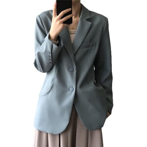 WSYORE Casual Suit Jacket Spring and Autumn Women Loose Wild Blazer Jacket OL Slim Long-sleeve Blazer Coat NS2912