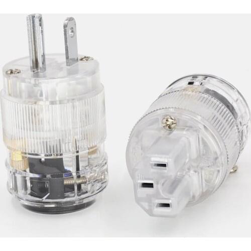 1Pair Audio AMP US AC Main Power Plug IEC Connector rhodium Plate for HIFI power cable