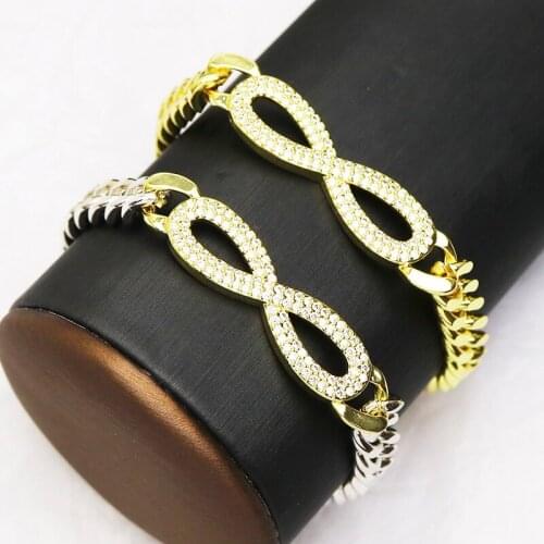 10pcs Zircon 8 Shape Charms bracelets Zircon charms Handmade zircon accessories connectors bracelets for women 8395