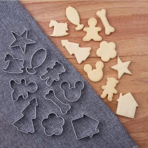 10 Pieces Cookie Stainless Steel Fondant Cake Biscuit Mould DIY 3D Pastry Cookie Cutters Cake Decorating Baking Tools Ice mold