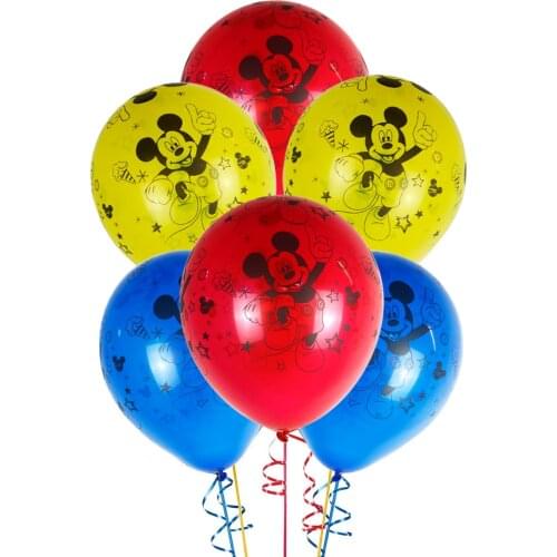 12pcs Mickey Mouse 12inch Balloon Birthday Party Decorations Baby Shower Girl Balloon Kids Air Globos Decor