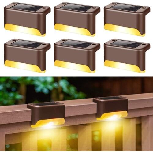 16pcs Solar Led Step Lighting Outdoor Waterproof Garden Landscape Stair Street Pathway Balcony Fence Wall Lamps Luz Led Solar