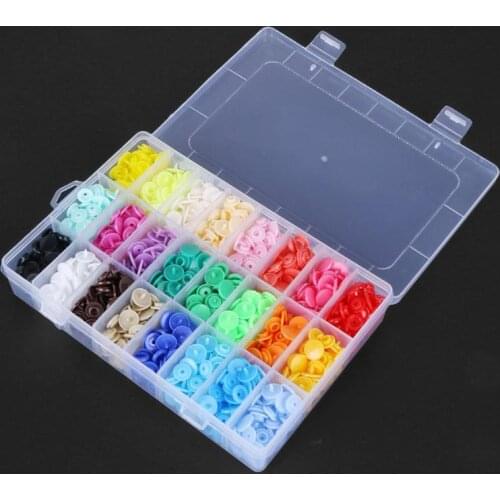 360pcs/box 24 Colors T5 Plastic Press Stud Buttons Fastener DIY Baby Clothing Resin Snap Button Craft Bags Parts Accessories