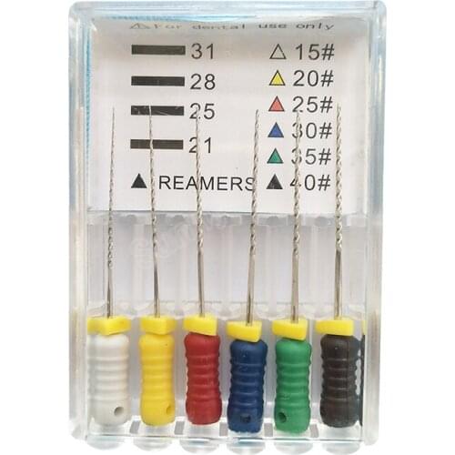 5pack 15-40# Dental Stainless Steel Handuse Files K Reamer 25mm Root Canal R Files Lima 6pcs/pack Dental Endodontic Files