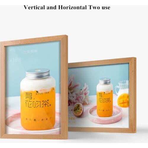 8.5x11'' Retail Removable Transparent Acrylic panel Notice Board Adhesive Wood Wall Mount Sign Holder Poster Display A4 Frame