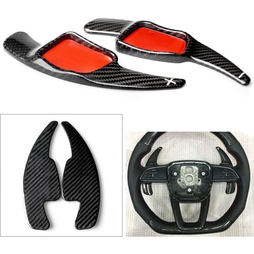 Car Carbon Fiber Steering Wheel Shift Paddle Extension Gear Shifter For Audi TT A3 A5 A4 S5 S3 S4 Q2 Q7 TTS