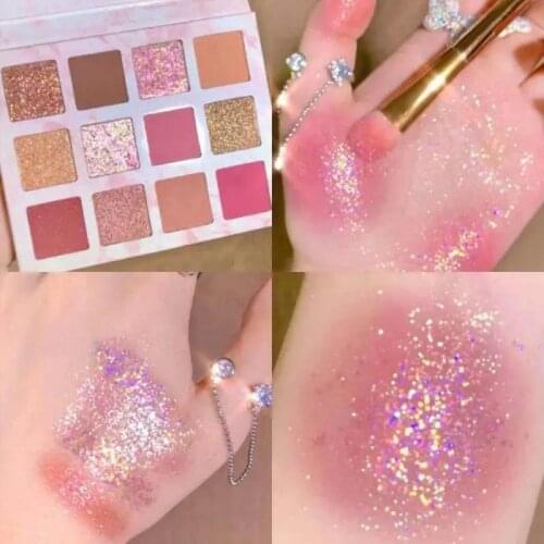 9/12 Color Glitter Eyeshadow Palette Pigment Waterproof Eye Makeup Palette Long Lasting Metallic Make Up Eyeshadow Palette TSLM1