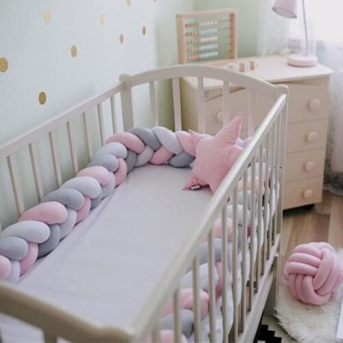 Ins Nordic childrens room decoration ball playing pillow long crib crash proof twist bed circumference