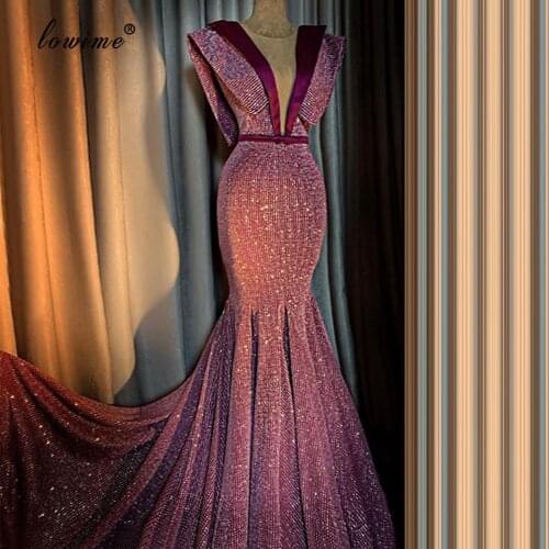Turkish Couture Kaftan Evening Dresses 2020 Long Mermaid Sequins Prom Dress Formal Robe De Soiree Vestido De Festa Customize