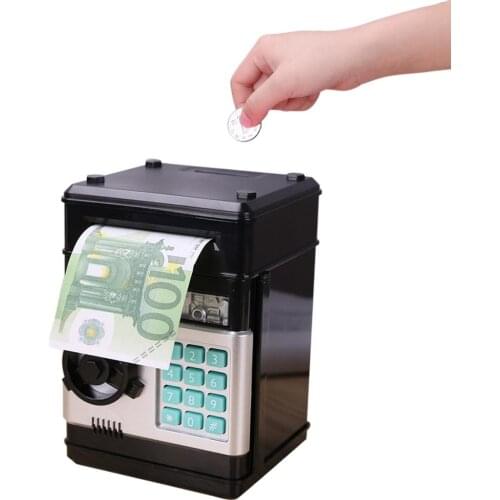 Electronic Piggy Bank ATM Password Money Box Cash Coins Saving Box ATM Bank Automatic Safe Box Deposit Banknote for Children Kid