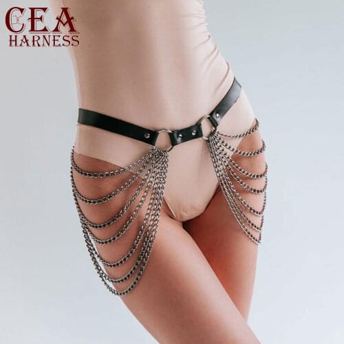 Fetish Bondage Sexy Harness Woman Gothic Body Chain Bdsm Lingerie Erotic Suspender Thigh Garters Full Body Harness Chain Belt