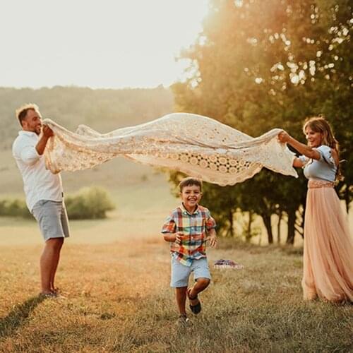 Newborn Baby Toddler Photography Prop Hollow Lace Blanket Basket Filler Backdrop Q1FE