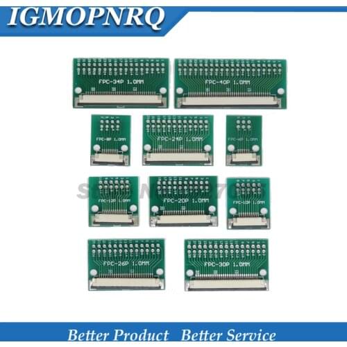 FPC FFC 1MM Pitch For cable transfer Conversion board DIY PCB board 6P/8P/10P/20P/30P/40P/60P connector