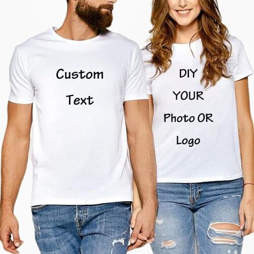 Customized Print T-shirts Round Collar T shirt Women Loose Tee shirt DIY Photo Logo Brand Spring Summer CUSTOM TEXT Tshirt