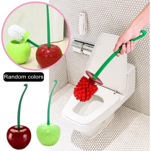 Innovative Cherry Shaped Toilet Cleaning Brush Set Bathroom Toilet Accessories Brush Head Random Color Delivery Toilet Brush