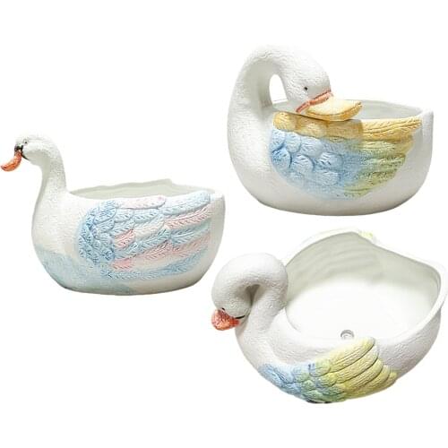 Swan Flower Pot Succulent Ceramic Flower Pot For Desktop Garden