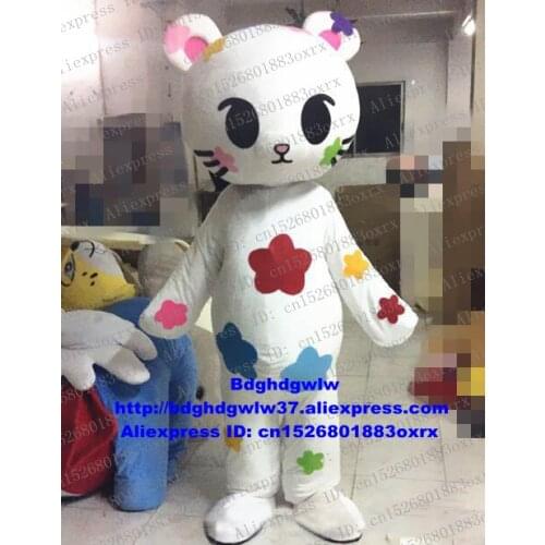 White Cat Kitten Mascot Costume Adult Cartoon Character Outfit Suit Artistic Performance Large-scale Activities zx986