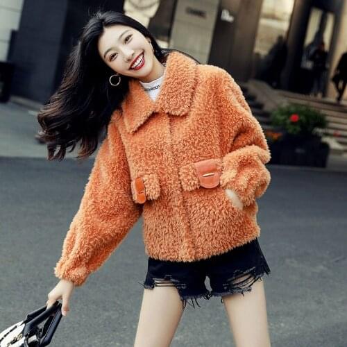 Winter High Quality Lapel Wool Loose Coat for Women Office Lady Thick Warm Fashion New Fur Jacket Short Fashion Trend Outwear