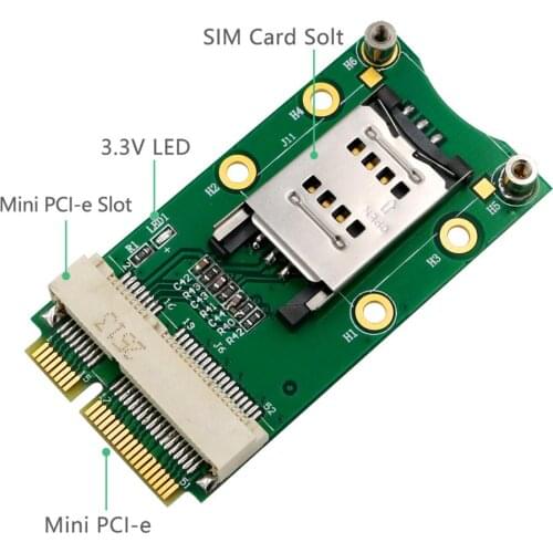 Mini PCI-E Adapter with SIM Card Slot for 3G/4G ,WWAN LTE ,GPS card