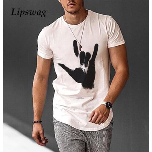Fashion Print Mens T Shirts 2021 Summer Short Sleeve Pullover Tees Male O-Neck Slim Tops Casual Men Clothes Harajuku Streetwear