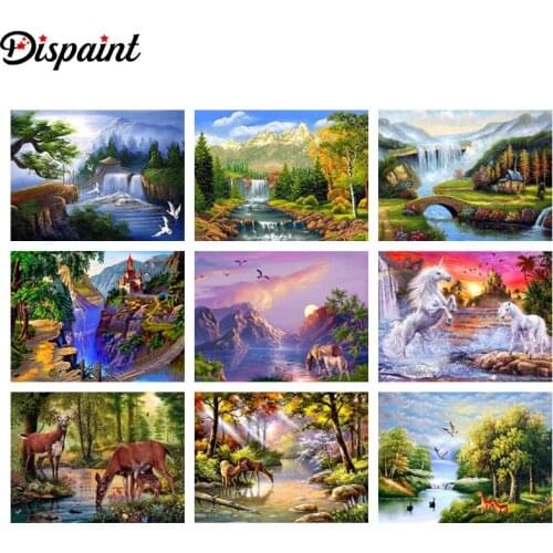 Dispaint Full Square/Round Drill 5D DIY Diamond Painting "Horse unicorn landscape"3D Embroidery Cross Stitch 5D Home Decor Gift