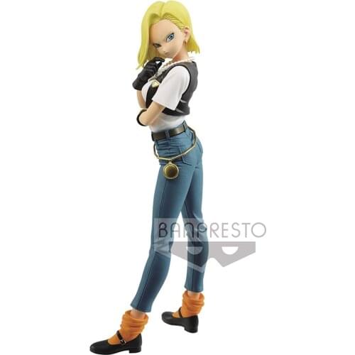 25CM Bandai Dragon Ball Android 18 Garage Kit Pvc Assembly Model Western Animiation Action Figure Kids Toys
