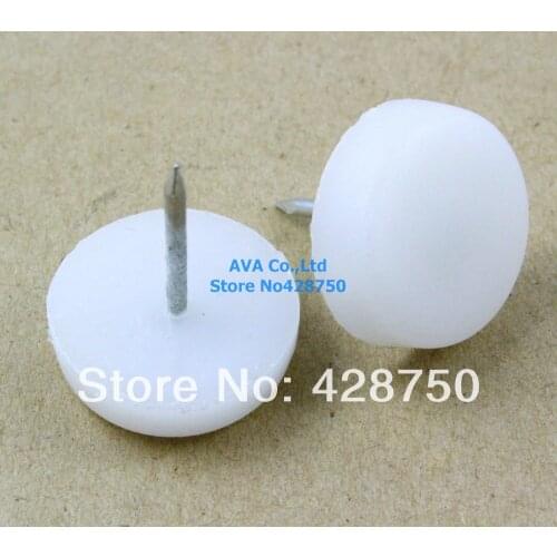 22mm Nylon Furniture Chair Nail Feet Glides Feet Bottom Protect / White