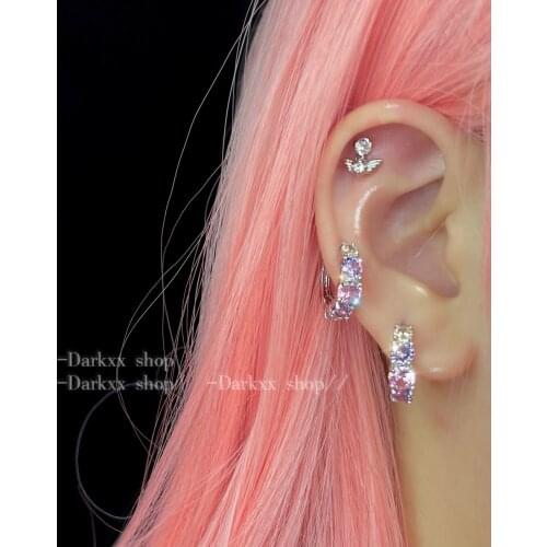 2021 New Y2K Aesthetic Purple Zircon Sexy Earrings Fashion Trend Purple Zircon Earrings for Woman Sexy Earring Jewelry wholesale