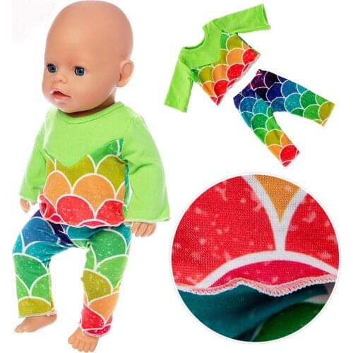 Leisure Rain Set Clothes+Pants Fit For born baby 43cm Doll Clothes Doll Accessories For 17inch Baby Doll