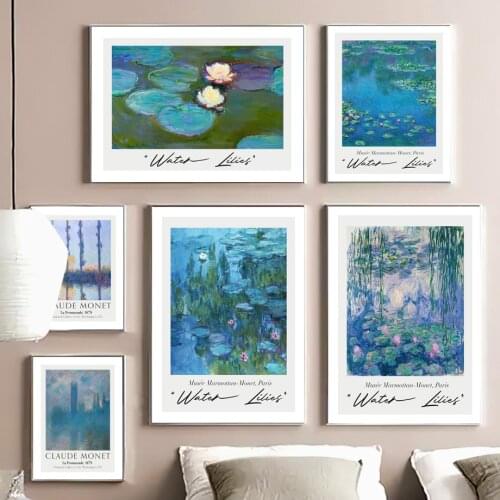 Claude Monet Water Lilies Pond Wall Art Canvas Painting Nordic Posters And Prints Wall Pictures For Living Room Vintage Decor